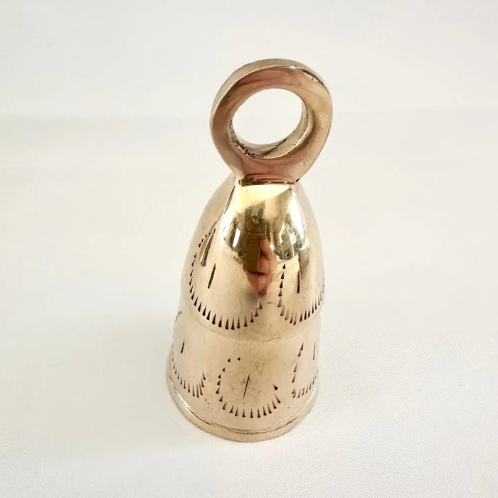 Heavy Etched Brass Vintage Memorial Bells - Set of 3